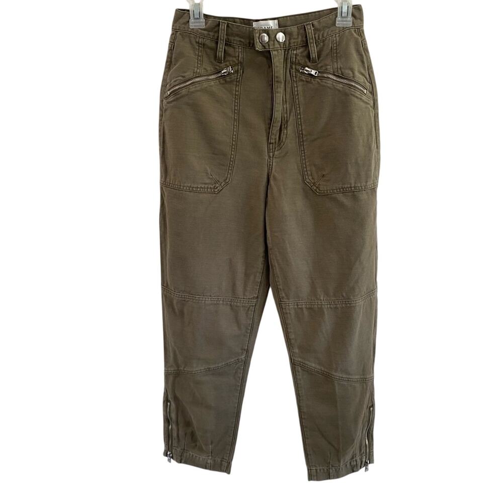 FRAME High Rise Tapered Cargo Pants‎ Ankle Cotton Utility Casual Sz 27